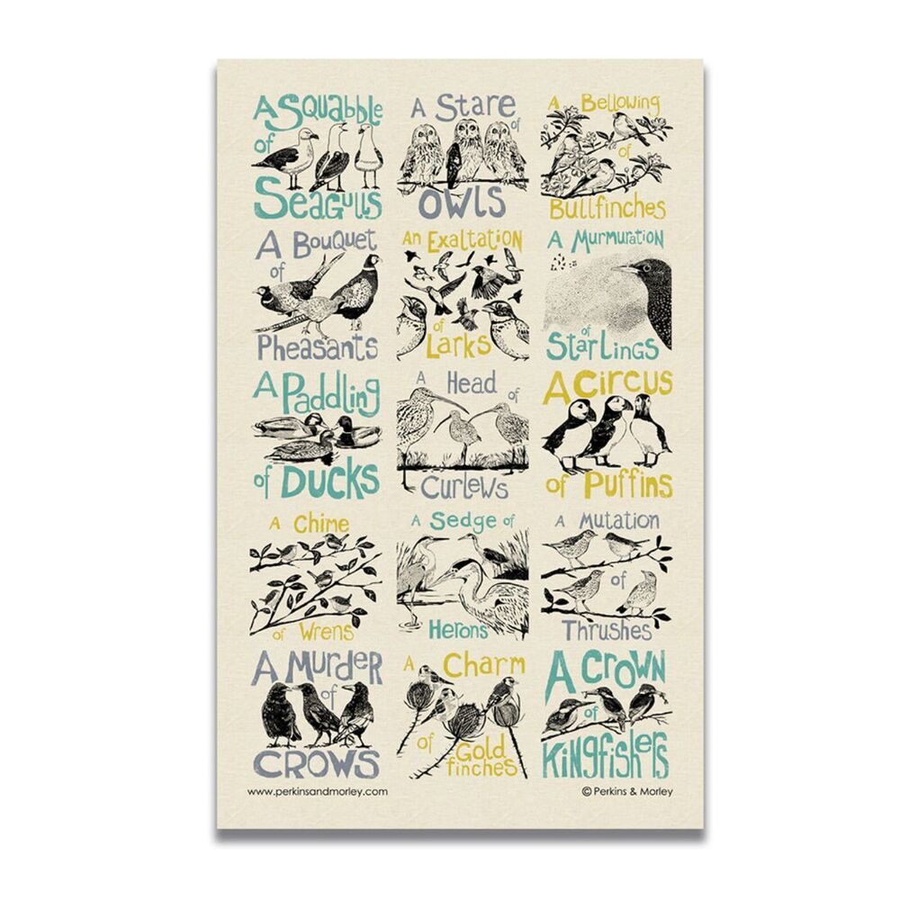 🆕 Perkins & Morley Hand-Screened Bird Print Tea Towel